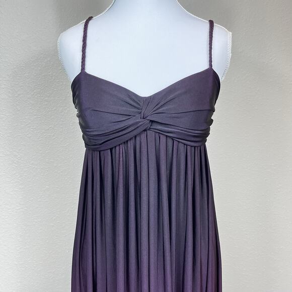 Y2K Maxi Dress Sleeveless Sz 4 Whimsigoth Dark Romantic Plum Ombre Fairy Vamp - Picture 3 of 11
